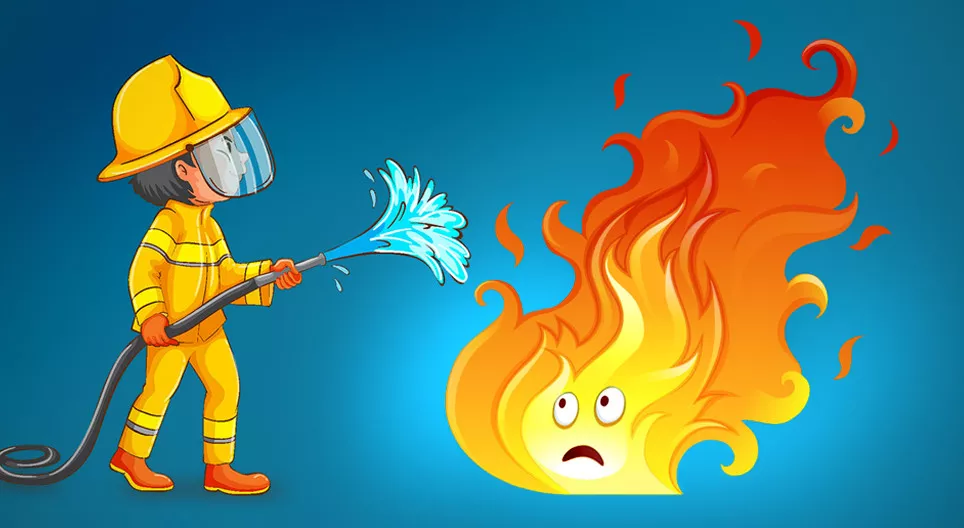 Wie löscht man ein Feuer?