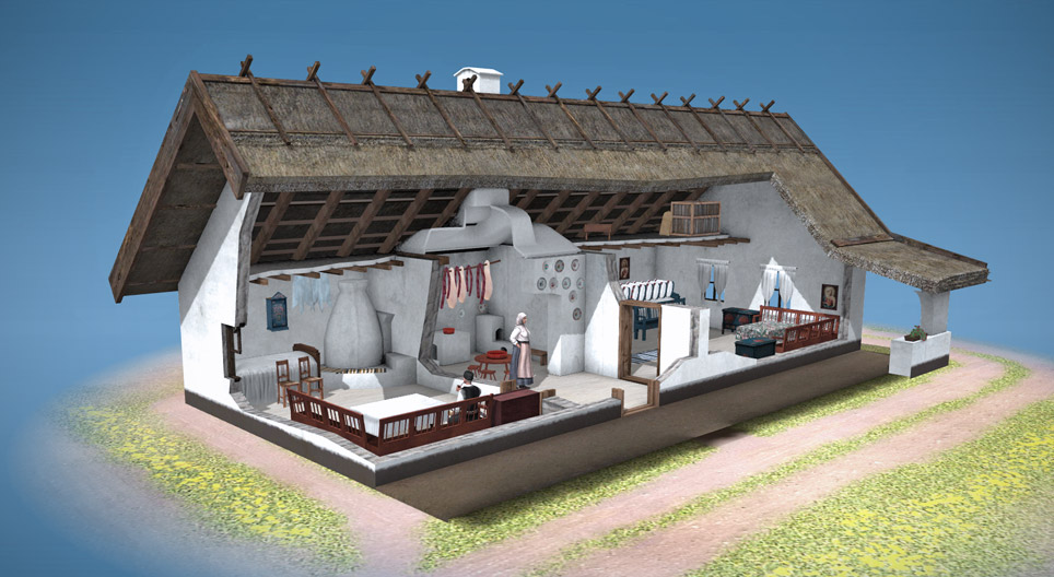 Bauernhaus in Mitteleuropa (19. Jahrhundert)