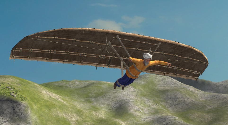 Mittelalterlicher arabischer Flugapparat (Abbas Ibn Firnas, 9. Jahrhundert)