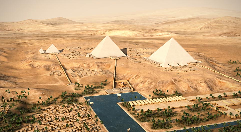 Ägyptische Pyramiden (Gizeh, 26. Jahrhundert v. Chr.)