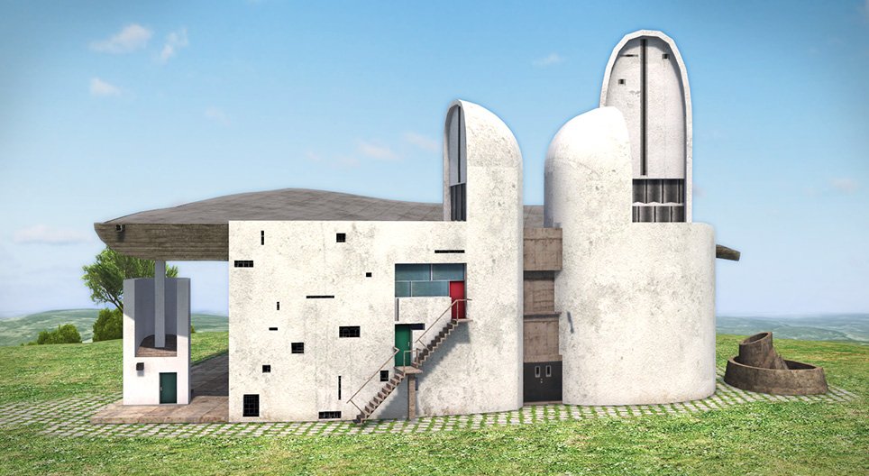Die Wallfahrtskirche (Ronchamp, 1950)