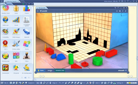 Rising Stars in mozaBook Tools and Games: the 3D puzzle and the Rotating game