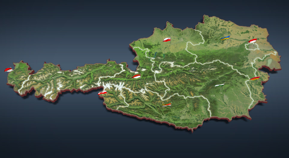 Carte administrative de l'Autriche