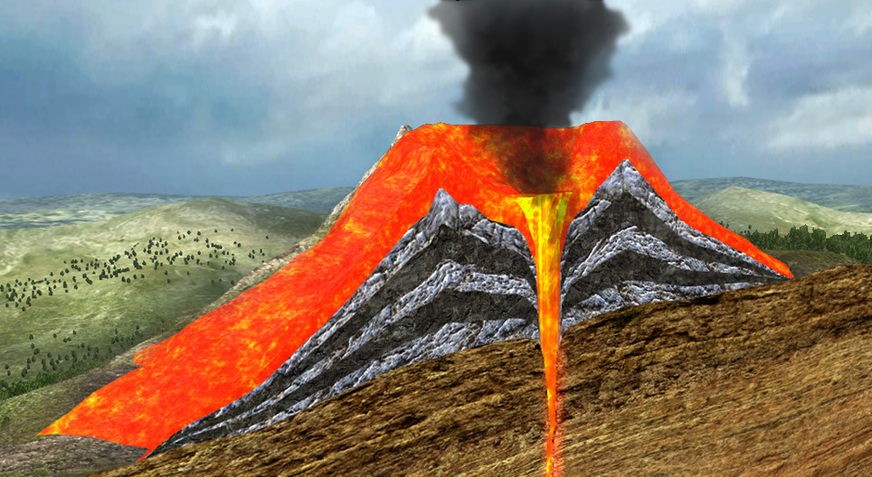 La formation des stratovolcans