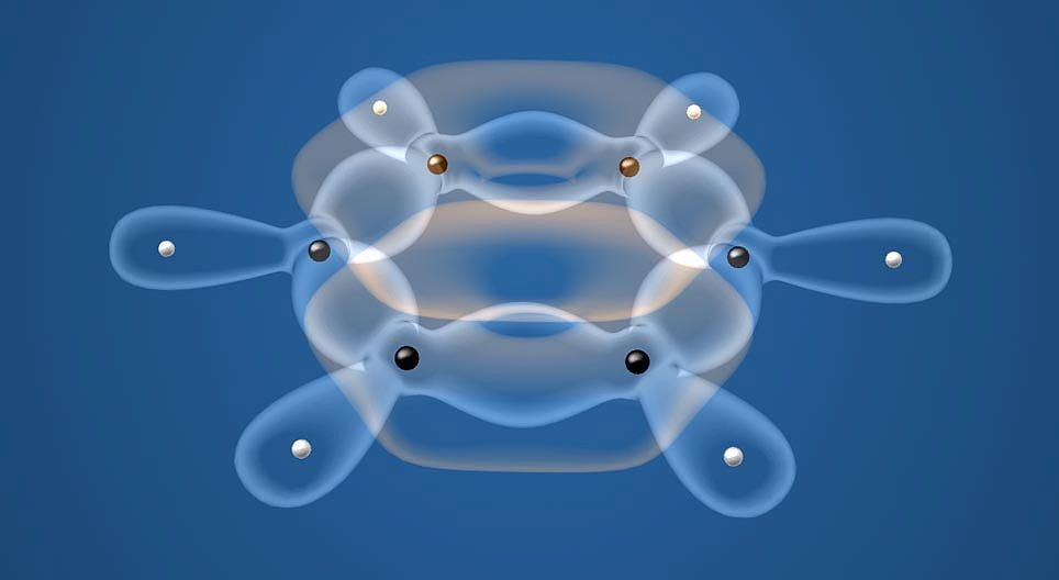 Liens covalents des molécules de benzène 