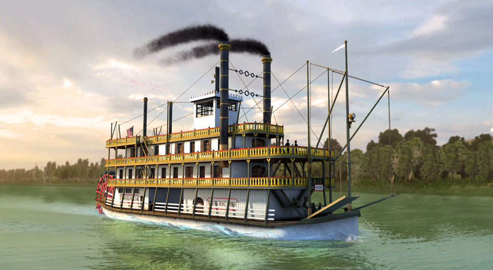 Bateau à vapeur sur le Mississippi