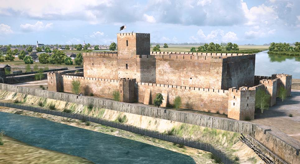 Château gothique de brique (Gyula, Hongrie)