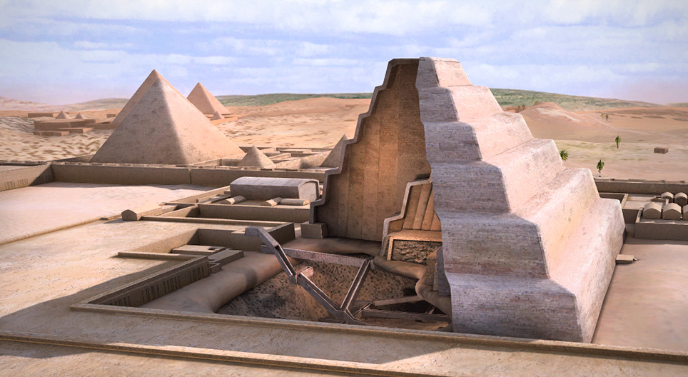 Pyramide à degrés de Djoser (Saqqarah, XXVIIe siècle av. J.-C.)