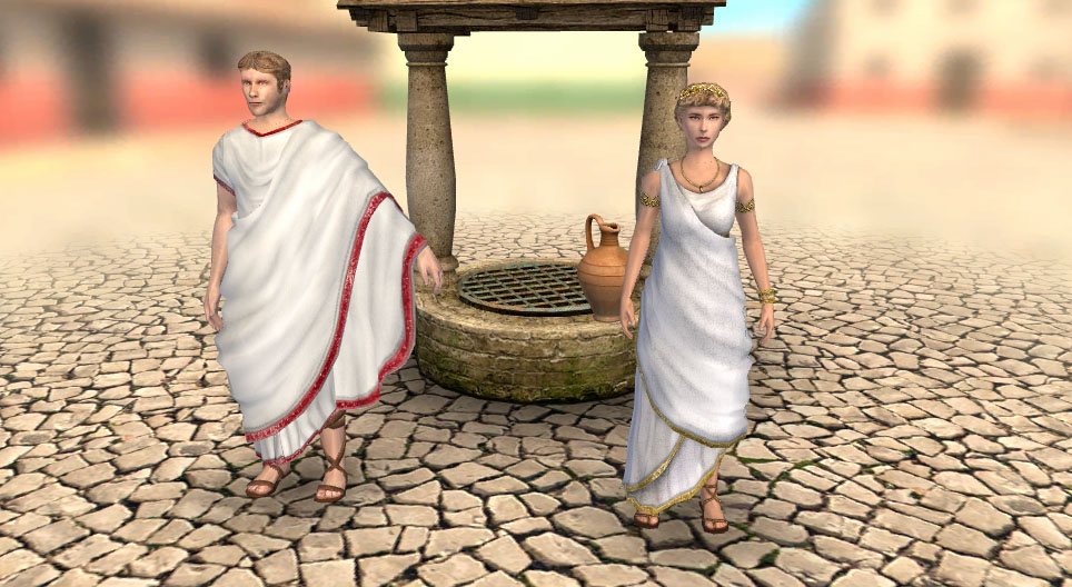 Sénateur de la Rome antique et sa femme