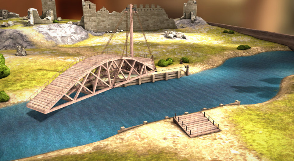 Les inventions de Léonard de Vinci - Pont tournant (1487 - 1489)