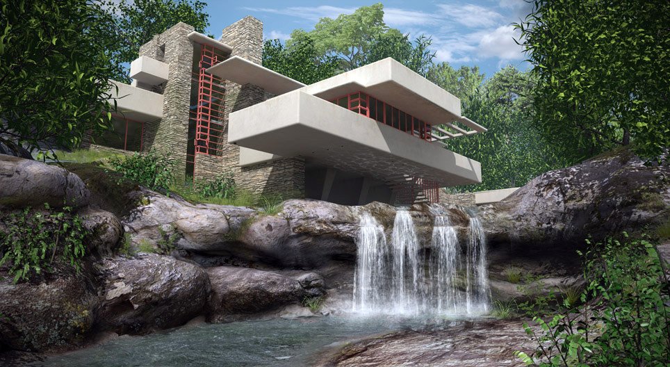 Maison sur la cascade (Mill Run, États-Unis, 1939)