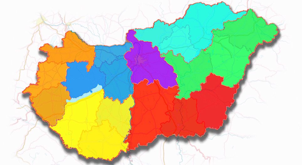 Mappa amministrativa dell'Ungheria