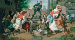 Mihály Munkácsy: arrosage de Pâques (1865)