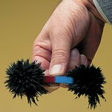 IJzerpoeder op de polen van een staafmagneet