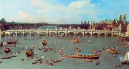 Canaletto: le Pont de Westminster, et la Procession de Lord Mayor sur la Tamise (détail)