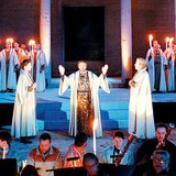 Een scène van de beroemde opera van Mozart, De Toverfluit