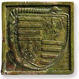 Armoiries du Roi Sigismond sur un carreau contemporain vernis