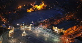 A Hősök tere és a Vajdahunyad vára