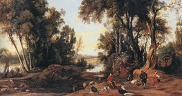 Jan Wildens - Landscape with peasants