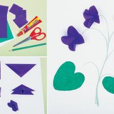 Viool maken van gekleurde vellen papier