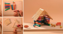 Hütte aus Knete basteln