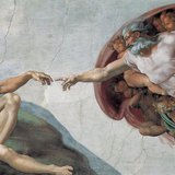 Michelangelo: De Schepping van Adam (Sixtijnse Kapel, 1511, Renaissance)