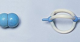 Kalotten- und Stäbchenmodell des Stickstoffmoleküls