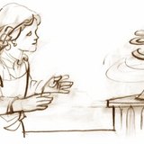 Een papieren slang boven een verwarmingselement toont het opstijgen van hete lucht