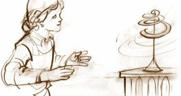 Die Papierschlange über dem Heizkörper zeigt die Bewegung von heißer Luft