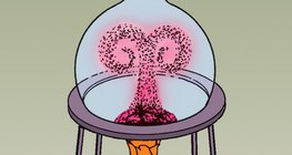 Darstellung der Wärmeübertragung mit gefärbtem Wasser