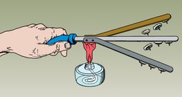 Präsentation der Wärmeleitung im Kupfer, Aluminium und Eisen