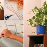 Structuur van stokjes maken om bloemen te ondersteunen
