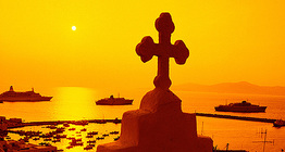 Lever de soleil sur l'île de Mykonos