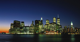 Vue de nuit sur Manhattan