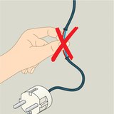 Usage of electric equipment with damaged insulation is dangerous!