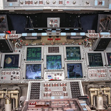 Cockpit van een spaceshuttle
