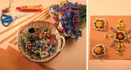 Wandbild aus getrockneten Blumen