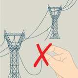 Do not touch the broken wire of a transmission line