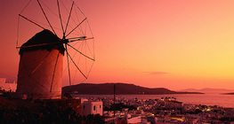 Coucher de soleil à Mykonos