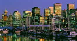 Ansicht von Vancouver vom Meer aus