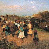 Lajos Deák-Ébner - Oogsters op weg naar Huis (1881)