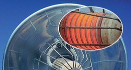 Der elektrische Strom erwärmt den Drahtwiderstand