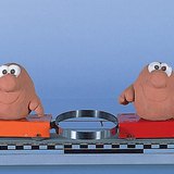 Wegduwen van twee objecten met een veer