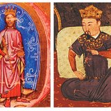 Béla IV van Hongarije en de Mongoolse leider Genghis Khan
