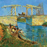 Van Gogh: Pont Langlois d'Arles avec femmes qui se baignent (1888, Post-impressionnisme)