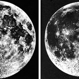 Wassende maan- (links) en krimpende maanfase van de Maan