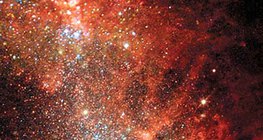 Etoiles naissantes dans une galaxie naine