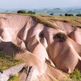 Erosie veroorzaakt door regenval in het Centraal-Anatolië