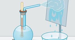 Kondensation von Dampf an einer Glasscheibe