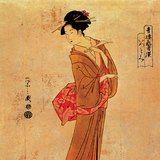 Chobunsai Eishi's blokdruk (18e eeuw)